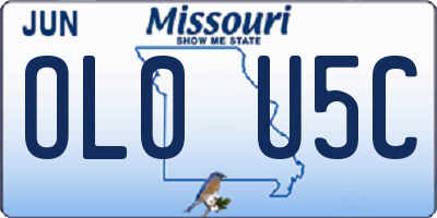 MO license plate OL0U5C