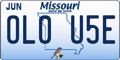 MO license plate OL0U5E