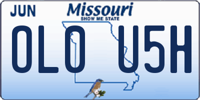 MO license plate OL0U5H
