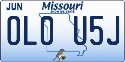 MO license plate OL0U5J