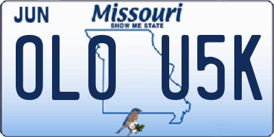 MO license plate OL0U5K
