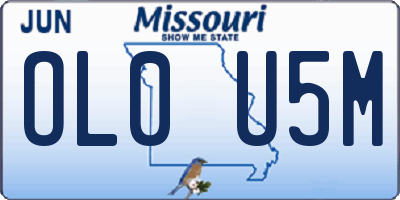 MO license plate OL0U5M