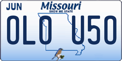 MO license plate OL0U5O