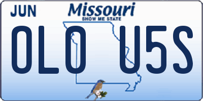 MO license plate OL0U5S