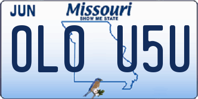 MO license plate OL0U5U