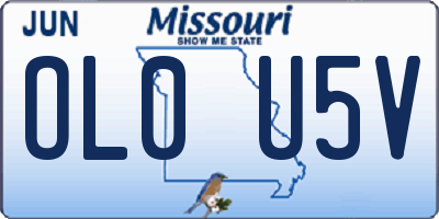 MO license plate OL0U5V