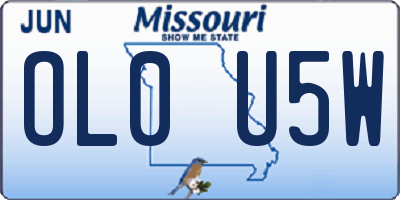 MO license plate OL0U5W