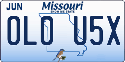 MO license plate OL0U5X