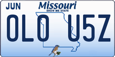 MO license plate OL0U5Z