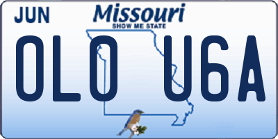 MO license plate OL0U6A