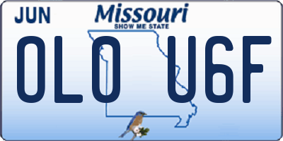 MO license plate OL0U6F