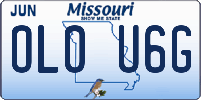 MO license plate OL0U6G