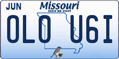 MO license plate OL0U6I