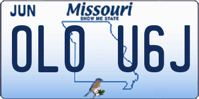 MO license plate OL0U6J