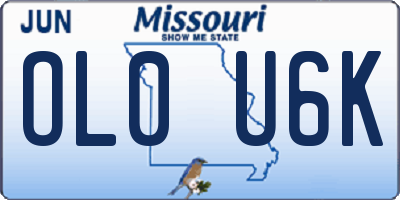 MO license plate OL0U6K