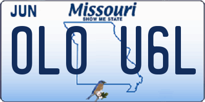 MO license plate OL0U6L