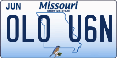 MO license plate OL0U6N