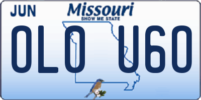 MO license plate OL0U6O