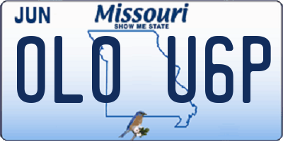 MO license plate OL0U6P