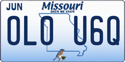 MO license plate OL0U6Q