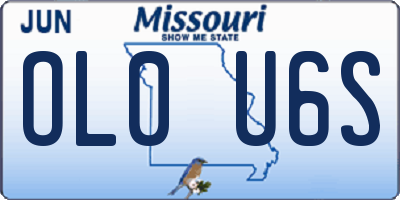 MO license plate OL0U6S