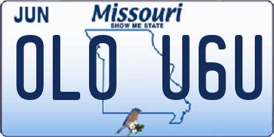 MO license plate OL0U6U