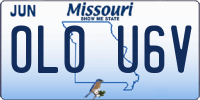MO license plate OL0U6V