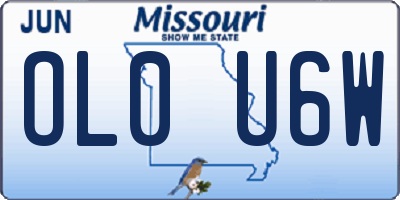 MO license plate OL0U6W