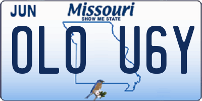 MO license plate OL0U6Y