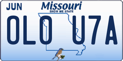 MO license plate OL0U7A