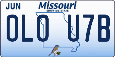MO license plate OL0U7B