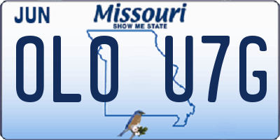 MO license plate OL0U7G