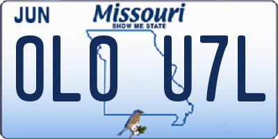 MO license plate OL0U7L