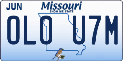 MO license plate OL0U7M