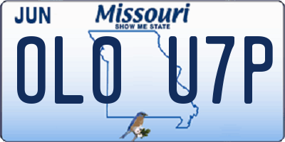 MO license plate OL0U7P