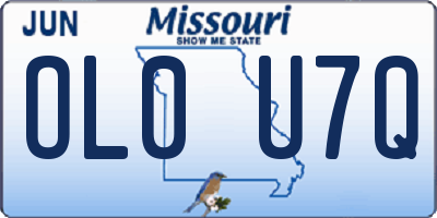 MO license plate OL0U7Q
