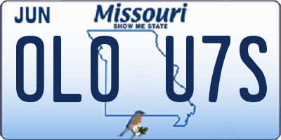 MO license plate OL0U7S