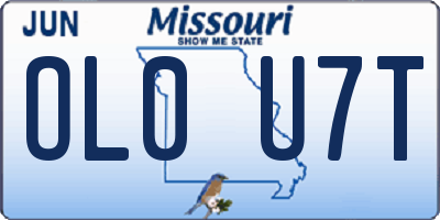MO license plate OL0U7T