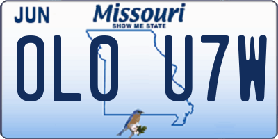 MO license plate OL0U7W