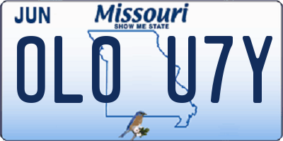 MO license plate OL0U7Y