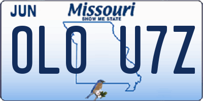 MO license plate OL0U7Z