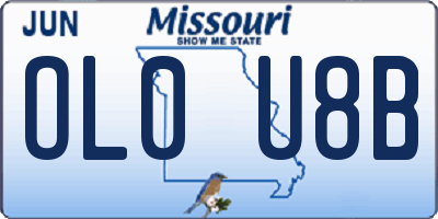 MO license plate OL0U8B