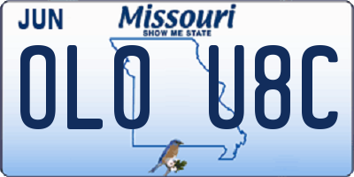 MO license plate OL0U8C