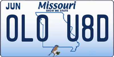 MO license plate OL0U8D