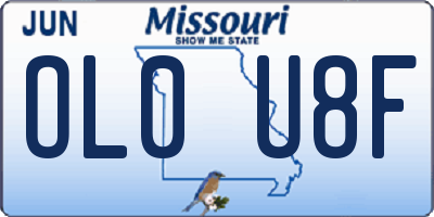 MO license plate OL0U8F