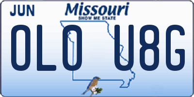 MO license plate OL0U8G