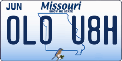 MO license plate OL0U8H