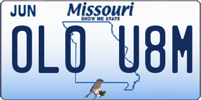 MO license plate OL0U8M
