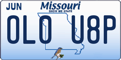 MO license plate OL0U8P