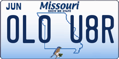 MO license plate OL0U8R